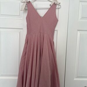 Hutch Pink and White Striped Midi Dress